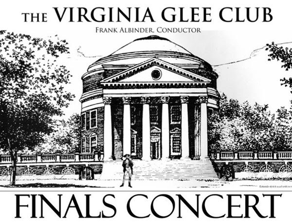 Poster for Virginia Glee Club Finals concert featuring an illustration of the rotunda.