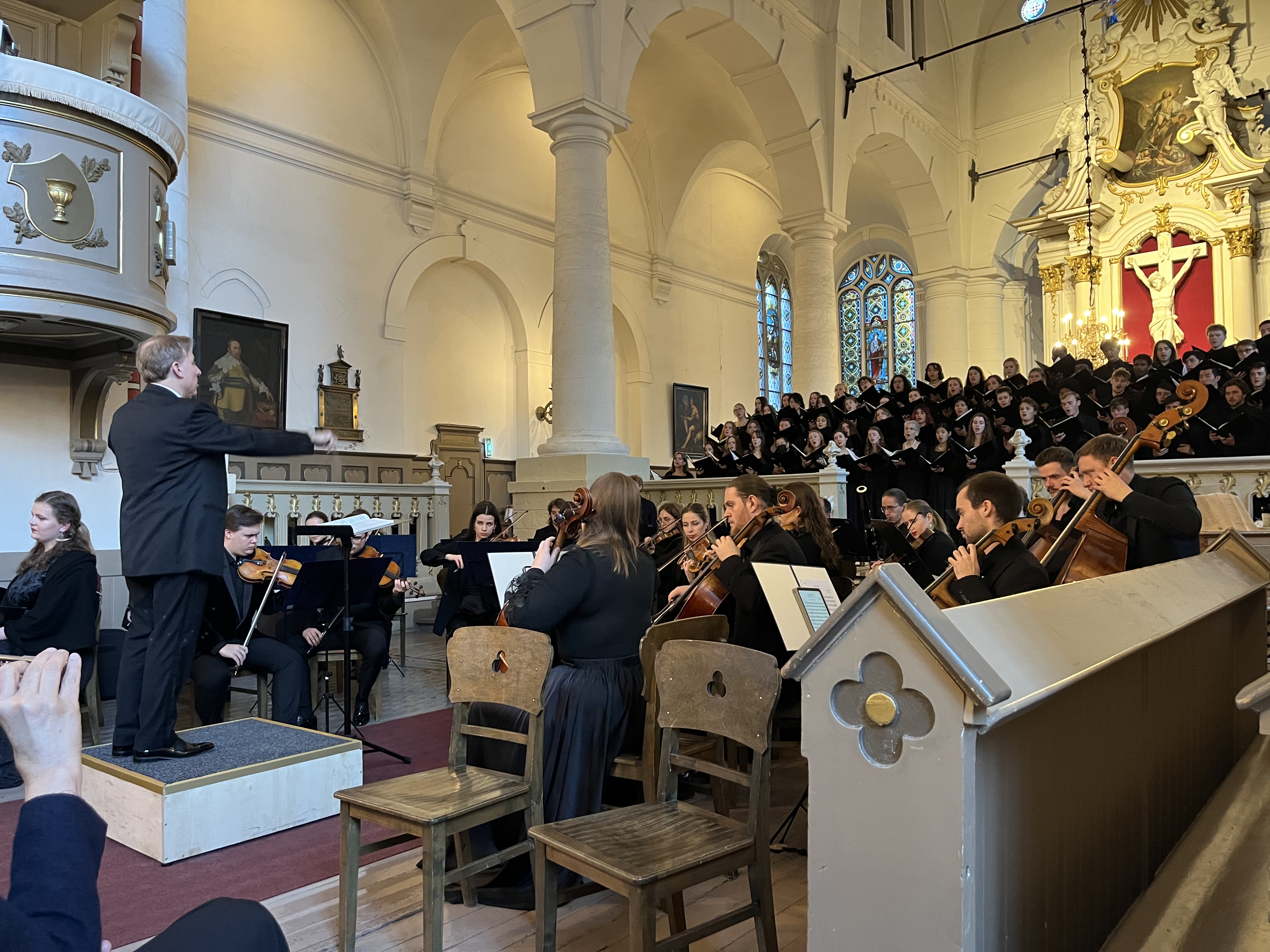 University Singers performing Mozart's Requiem in St. John's Church in Riga, Latvia