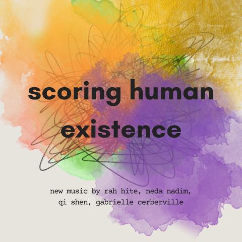 Poster for Scoring Human Existence music event at Visible Records