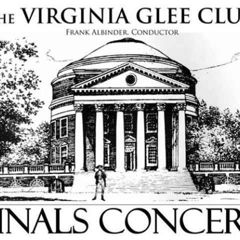 Poster for Virginia Glee Club Finals concert featuring an illustration of the rotunda.