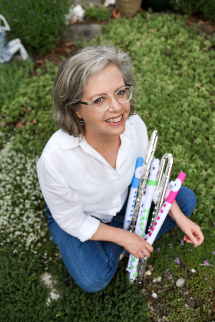 Elizabeth Brightbill with flutes