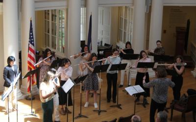flute performers in the Rotunda Dome Room